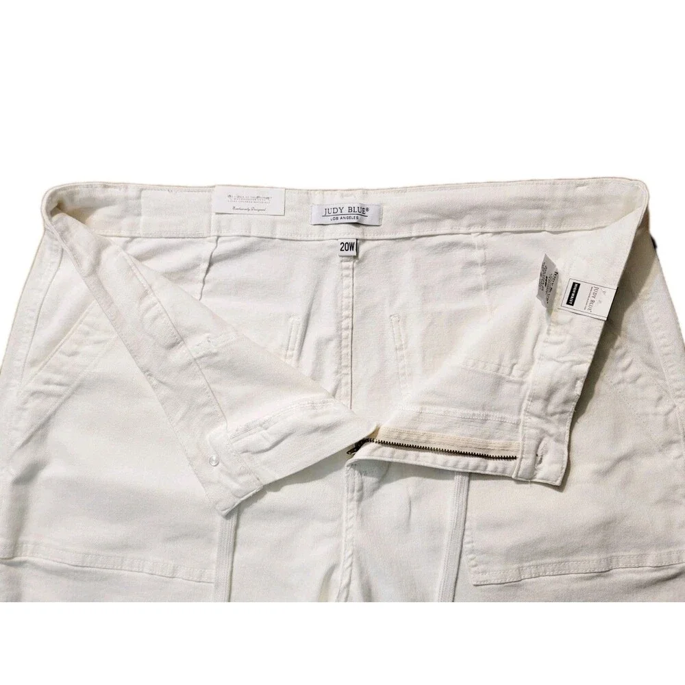 Judy Blue Little White Lies HW Double Cuff Stretch Denim Jogger Women's Size 20W